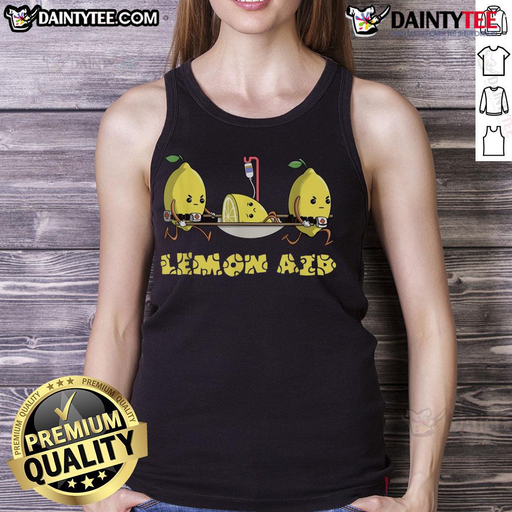 Funny Lemon Aid Tank Top Funny Lemon AID Tank Top featuring a playful lemon graphic, perfect for summer fun and casual outings.