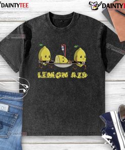 Funny Lemon AID washed t-shirt featuring a quirky lemon graphic and vibrant colors, perfect for casual summer wear.