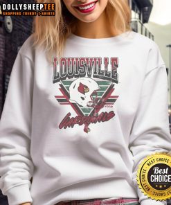 Funny Louisville Cardinals triangle vintage sweatshirt featuring a playful design in team colors for fans and collectors.