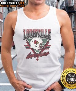 Funny Louisville Cardinals triangle vintage tank top featuring a playful design and bold team colors for fans.