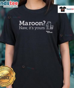 Funny maroon ladies' tee featuring a Scottish proverb about alcohol, perfect for proud Scots and humor lovers.