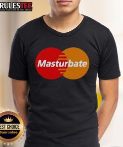 Funny Masterbate Mastercard logo parody T-Shirt featuring humorous design perfect for comedy lovers and gift-giving.