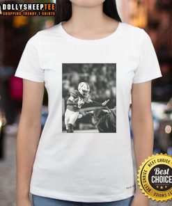 Funny Miami Hurricanes vs South Florida Bulls photo on a ladies tee showcasing team spirit and humor.