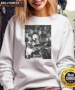 Funny Miami Hurricanes vs South Florida Bulls photo sweatshirt featuring vibrant team logos and playful design.