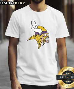 Funny Minnesota Vikings logo T-shirt featuring a playful design, perfect for fans and casual wear.