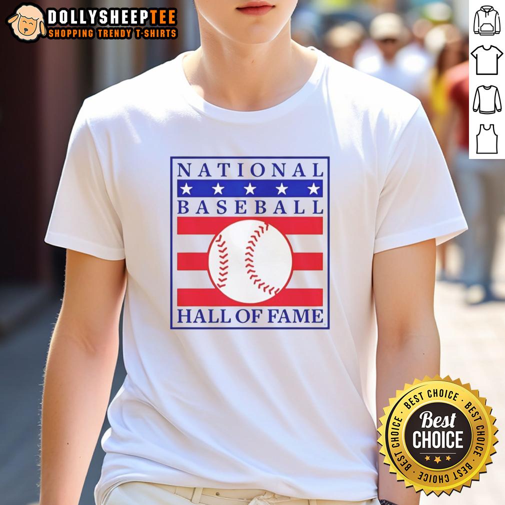 Funny National Baseball Hall Of Fame Primary Logo Natural T Shirt Funny National Baseball Hall Of Fame Primary Logo Natural T-Shirt featuring a playful design for baseball fans.