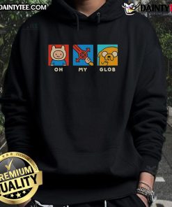 Funny Oh My Glob Adventure Time Hoodie featuring vibrant colors and playful design, perfect for fans of the animated series.