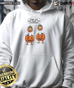 Alt Text: Funny Halloween pumpkin costume hoodie featuring geese, perfect for festive gatherings and autumn celebrations.