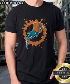 Alt Text: Funny Paper Bag Dolphin T-Shirt featuring a playful dolphin design on a casual tee for ocean lovers and humor fans.