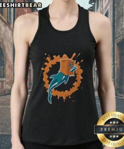 Alt Text: Funny Paper Bag Dolphin Tank Top design featuring a playful dolphin graphic, perfect for casual summer wear.
