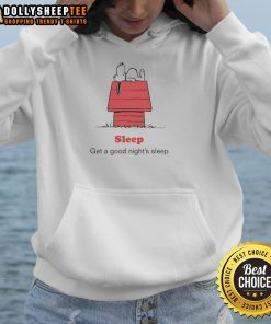 Funny Peanuts X American Red Cross hoodie promoting good night's sleep with playful design, perfect for cozy nights.