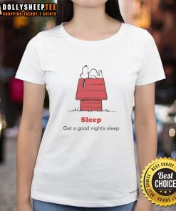 Funny Peanuts X American Red Cross tee promoting good sleep for ladies, featuring vibrant graphics and a playful design.