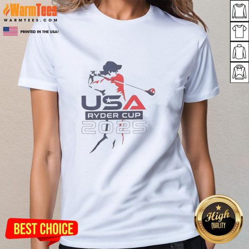 Funny Ralph Lauren 2025 Ryder Cup Ladies Tee featuring a playful design perfect for golf fans and stylish women.