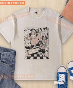 Alt Text: Funny retro Donkey Kong DJ music battle graphic on a washed t-shirt, perfect for gamers and music lovers.