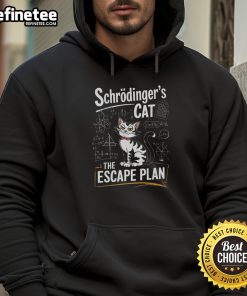 Funny Schrdinger's Cat Escape Plan School Hoodie featuring a humorous cat design perfect for science lovers.