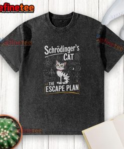 Funny Schrodinger's Cat Escape Plan T-Shirt for school, featuring a humorous cat design perfect for science lovers.