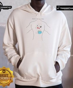 Alt Text: Funny Snoopy back tattoo idea showcased on a cozy hoodie, perfect for Peanuts fans and tattoo enthusiasts.