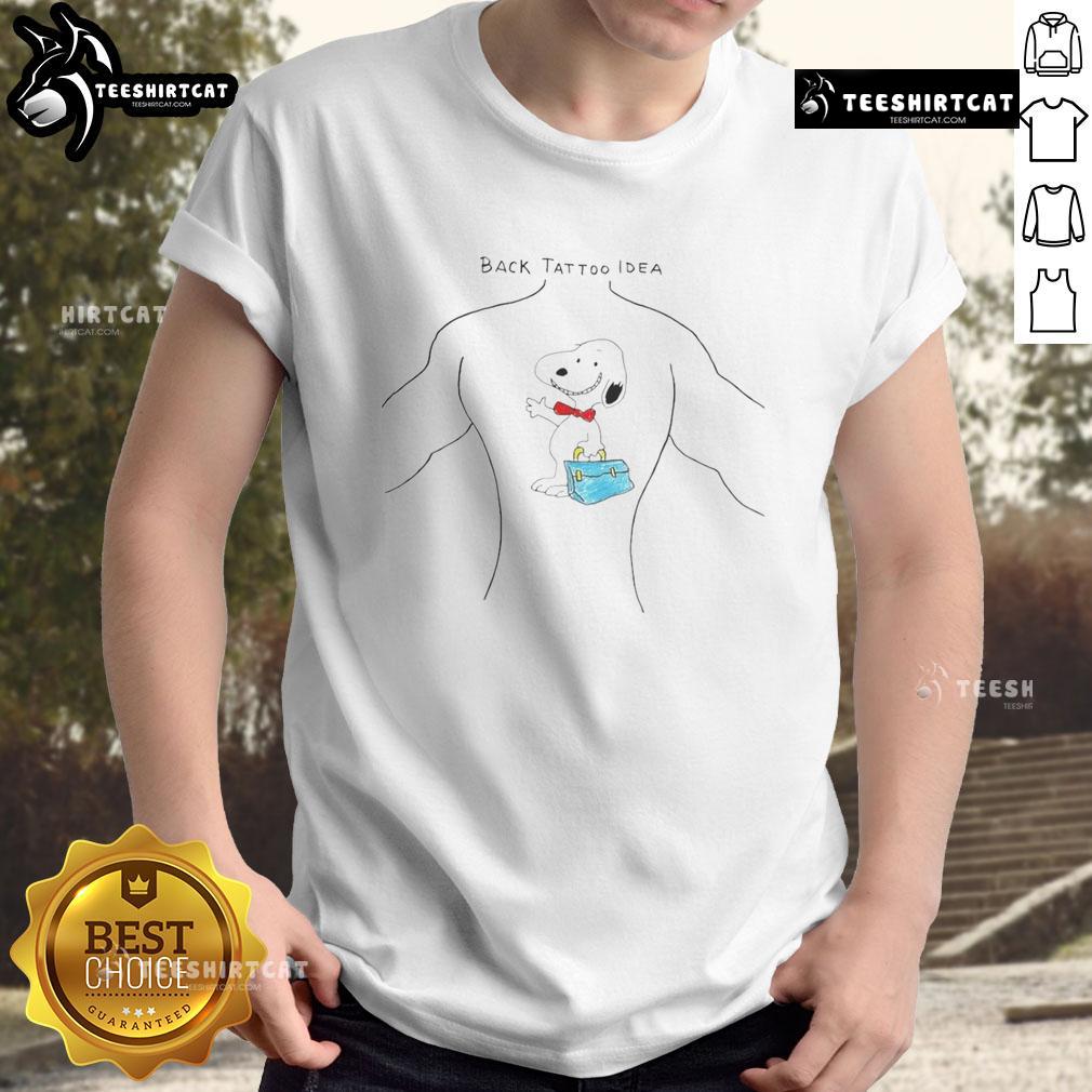 Funny Snoopy Back Tattoo Idea T Shirt Funny Snoopy back tattoo idea t-shirt featuring a playful Snoopy design, perfect for cartoon lovers and tattoo enthusiasts.