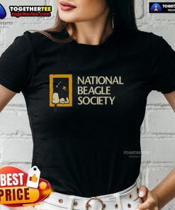 Funny Snoopy National Beagle Society Ladies Tee featuring a playful Snoopy design perfect for dog lovers.