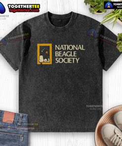 Alt Text: Funny Snoopy graphic on a National Beagle Society washed t-shirt, perfect for dog lovers and fans of Peanuts.