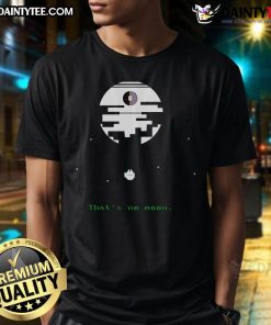 Funny Star Wars That's No Moon retro gamer T-shirt featuring a playful graphic of the Death Star and vintage gaming style.