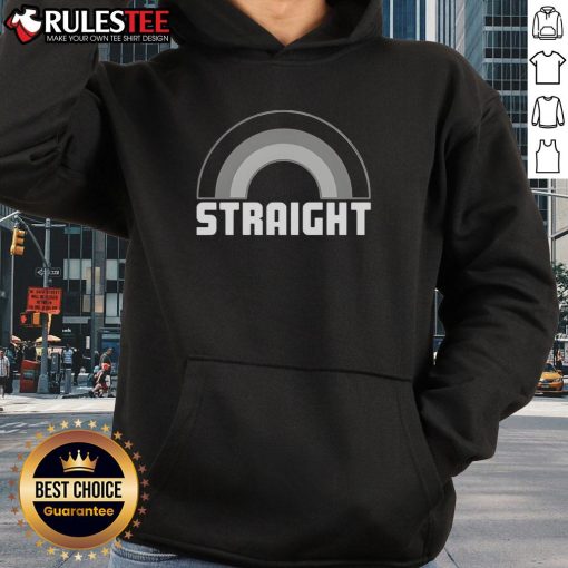 Funny straight rainbow hoodie featuring a vibrant design, perfect for adding humor and color to your wardrobe.