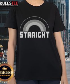 Funny Straight Rainbow Ladies Tee featuring a vibrant rainbow design, perfect for casual wear and expressing pride.