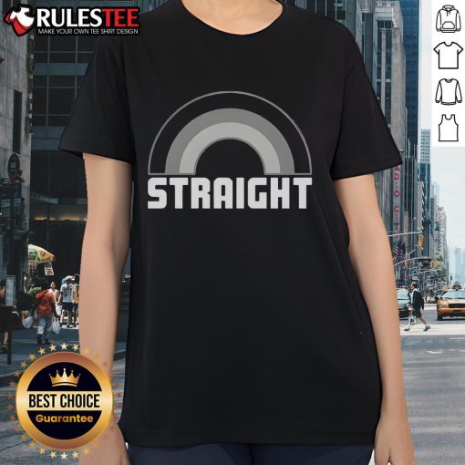 Funny Straight Rainbow Ladies Tee featuring a vibrant rainbow design, perfect for casual wear and expressing pride.