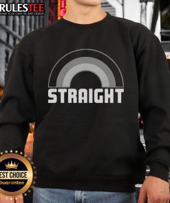 Funny straight rainbow sweatshirt featuring a vibrant design, perfect for casual wear and showcasing playful style.