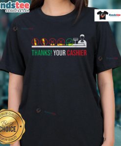 Funny 'Thank You Cashier' tee for grocery store checkout workers, showcasing appreciation with a humorous design.