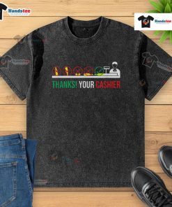 Funny 'Thank You' T-shirt for grocery store checkout workers, celebrating cashier appreciation with humor and gratitude.