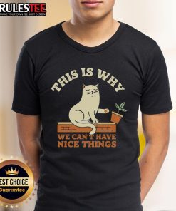 Funny This Is Why We Can't Have Nice Things Cat T-Shirt featuring a playful cat design, perfect for cat lovers and humor fans.