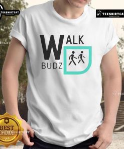 Funny Walk Budz Logo T-Shirt featuring a playful design, perfect for casual wear and showcasing your unique style.