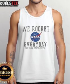 Funny We Rocket NASA Everyday tank top at Kennedy Space Center, perfect for space enthusiasts and casual wear.