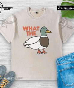Funny What The Duck Washed T-Shirt featuring a cartoon duck and playful text, perfect for humor lovers.