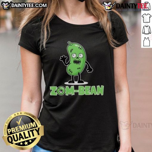 Funny Zom Bean Halloween Vegan Ladies Tee featuring a quirky zombie bean graphic for a playful Halloween look.