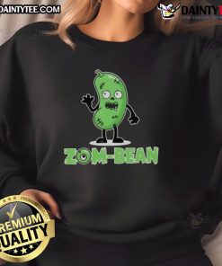 Funny Zom Bean Halloween vegan sweatshirt featuring a playful zombie design perfect for spooky season festivities.