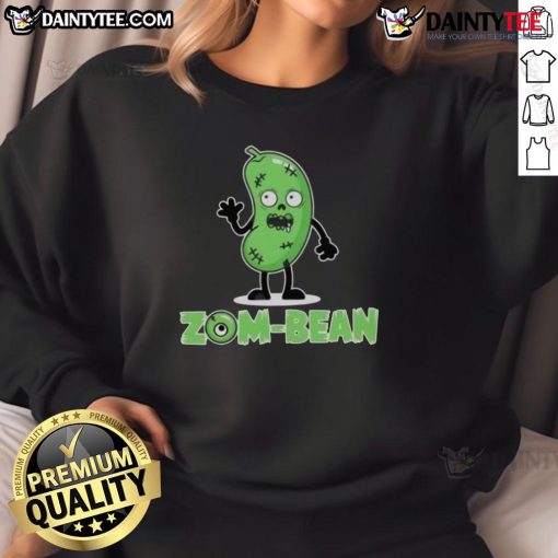 Funny Zom Bean Halloween vegan sweatshirt featuring a playful zombie design perfect for spooky season festivities.