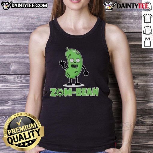 Funny Zom Bean Halloween vegan tank top with a playful design, perfect for spooky season and eco-friendly celebrations.