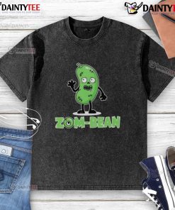 Funny Zom Bean Halloween vegan washed t-shirt featuring a quirky zombie design perfect for spooky season.