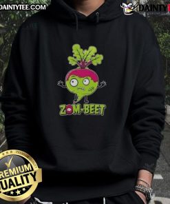 Funny Zom Beet Halloween Vegan Hoodie featuring a quirky zombie beet design, perfect for festive vegan celebrations.