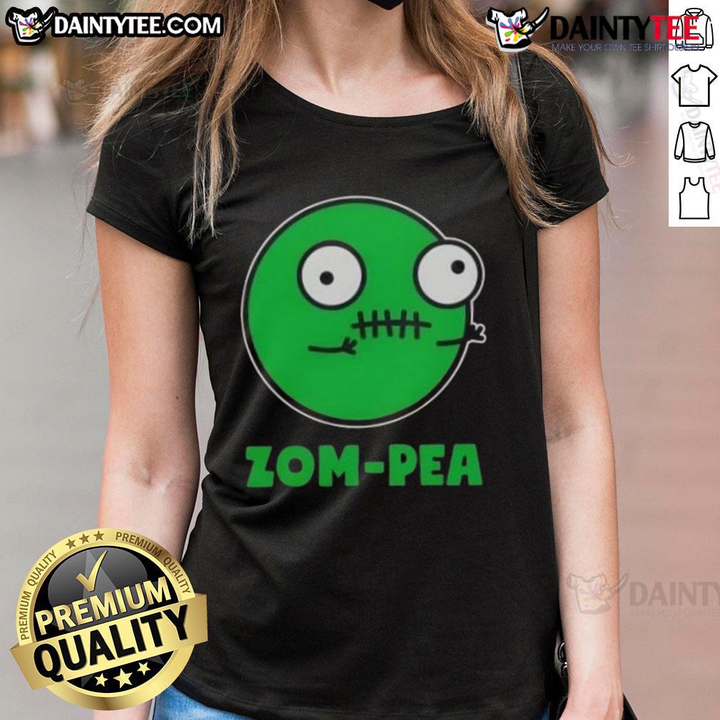 Funny Zom Pea Halloween Vegan Ladies Tee Funny Zom Pea Halloween Vegan Ladies Tee featuring a quirky zombie design, perfect for festive vegan celebrations.