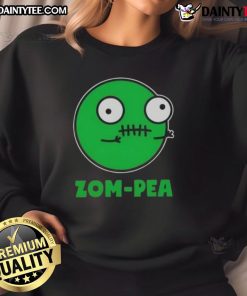 Funny Zom Pea Halloween vegan sweatshirt featuring a playful zombie pea graphic, perfect for Halloween festivities.
