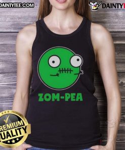 Funny Zom Pea Halloween Vegan Tank Top featuring a playful zombie pea graphic, perfect for Halloween festivities and vegan enthusiasts.