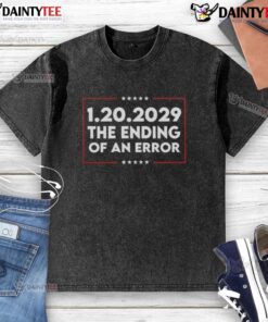 Alt Text: Good 1.20.2029 The Ending Of An Error washed T-shirt featuring a unique graphic design and soft fabric.