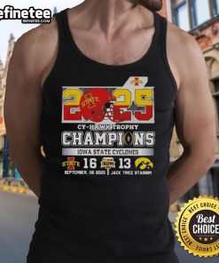 2025 Iowa State Cyclones vs. Hawkeyes Champs football helmet tank top showcasing team pride and sporty style.
