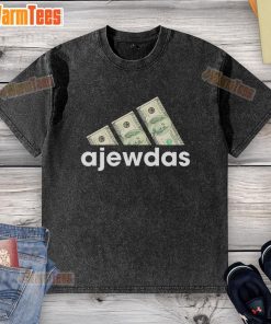 Good Ajewdas Money Dollars logo on a washed t-shirt, featuring a stylish design perfect for casual wear.