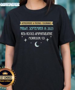 Friends enjoying a good atmosphere at Red Rocks Amphitheatre, Colorado, on September 19, 2025, in stylish ladies tees.