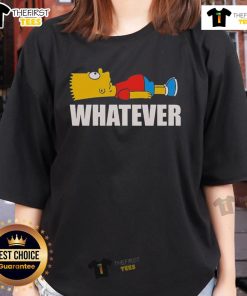 Good Bart Simpson Whatever Ladies Tee featuring Bart's iconic expression and colorful design for casual wear.