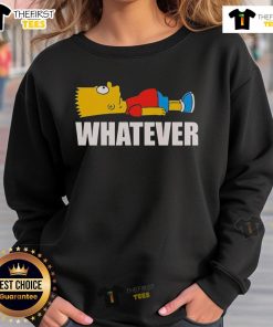 Good Bart Simpson Whatever Sweatshirt featuring a colorful graphic of Bart with a playful expression, perfect for casual wear.